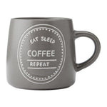 Kubek kamionkowy Eat Sleep Coffee Repeat Mikasa – brązowy, 400 ml