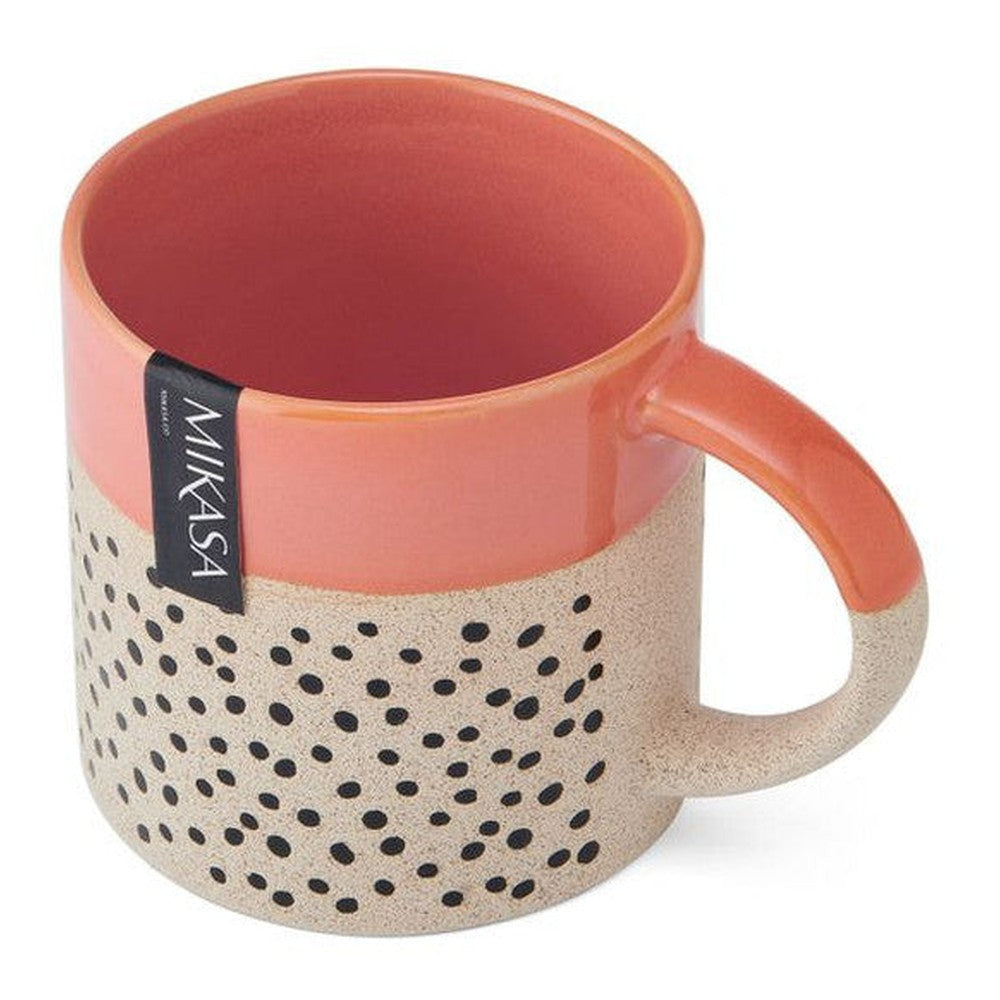 Kubek kamionkowy Kropki Mikasa – 390 ml – zdjęcie 5