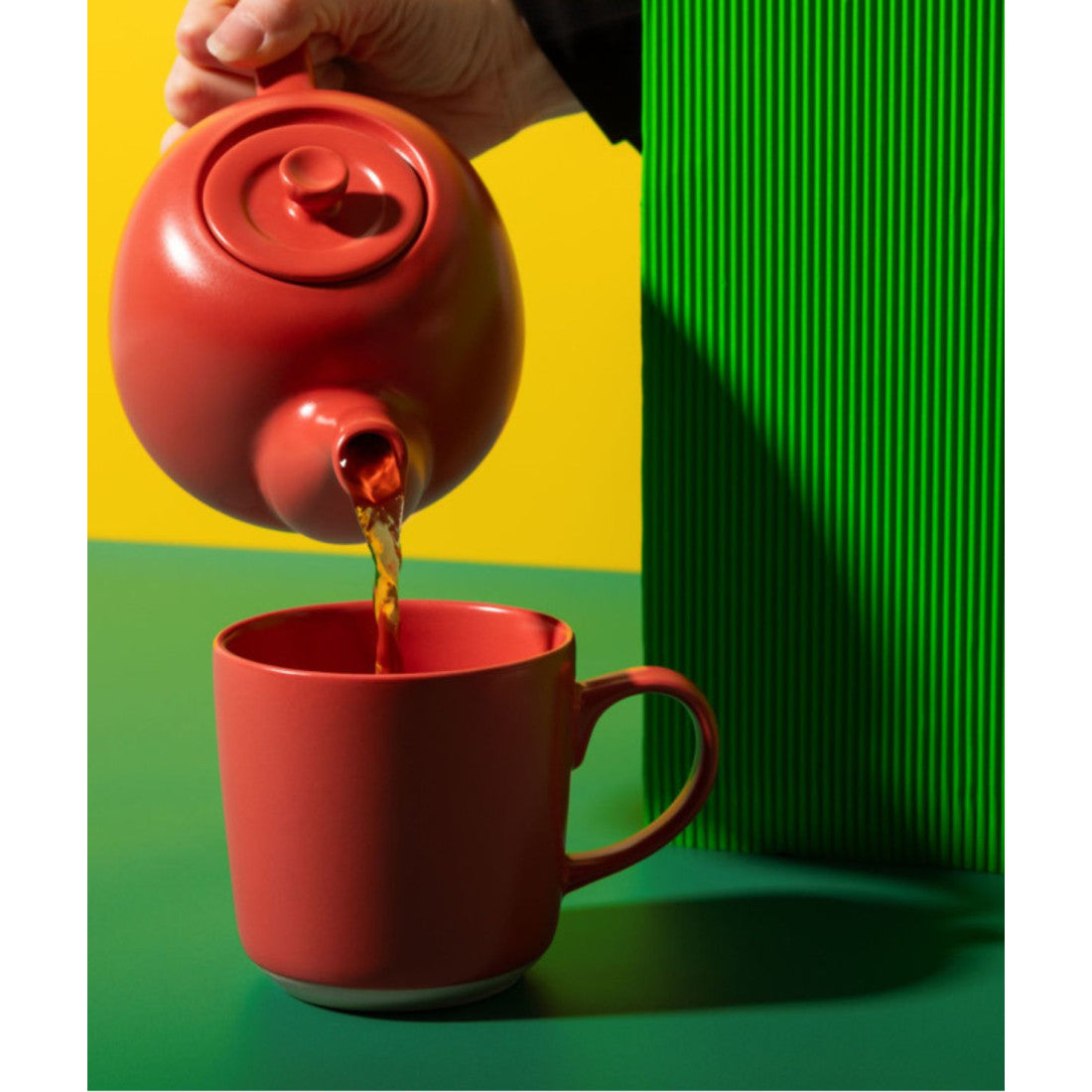 Kubek kamionkowy La Cafetière – czerwony 350 ml – zdjęcie 5