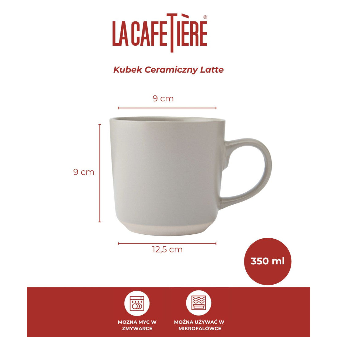 Kubek kamionkowy La Cafetière – kolor latte 350 ml – zdjęcie 7