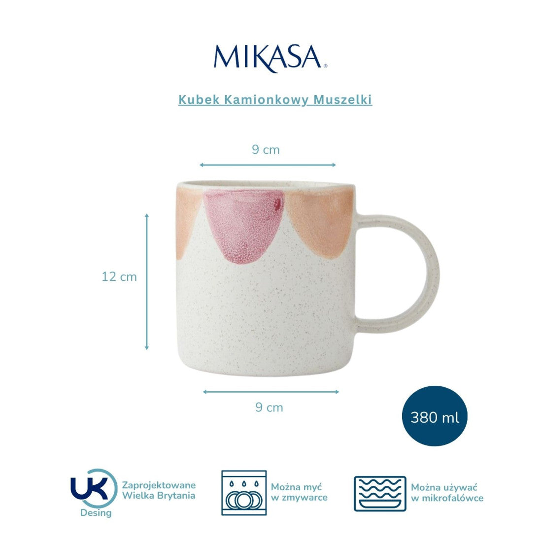 Kubek kamionkowy Muszelki Mikasa – 380 ml, zestaw 4 szt. – zdjęcie 5