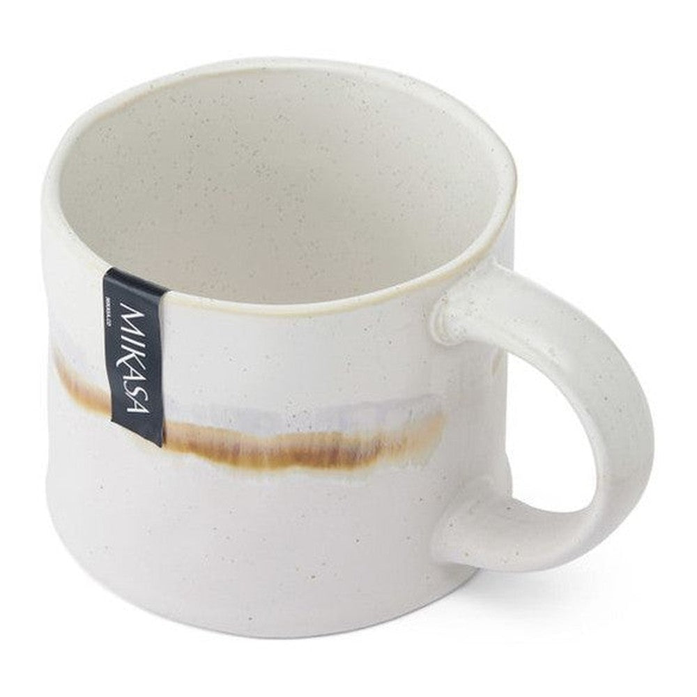 Kubek kamionkowy z unikalnym szkliwem Mikasa – biały, 450 ml – zdjęcie 6
