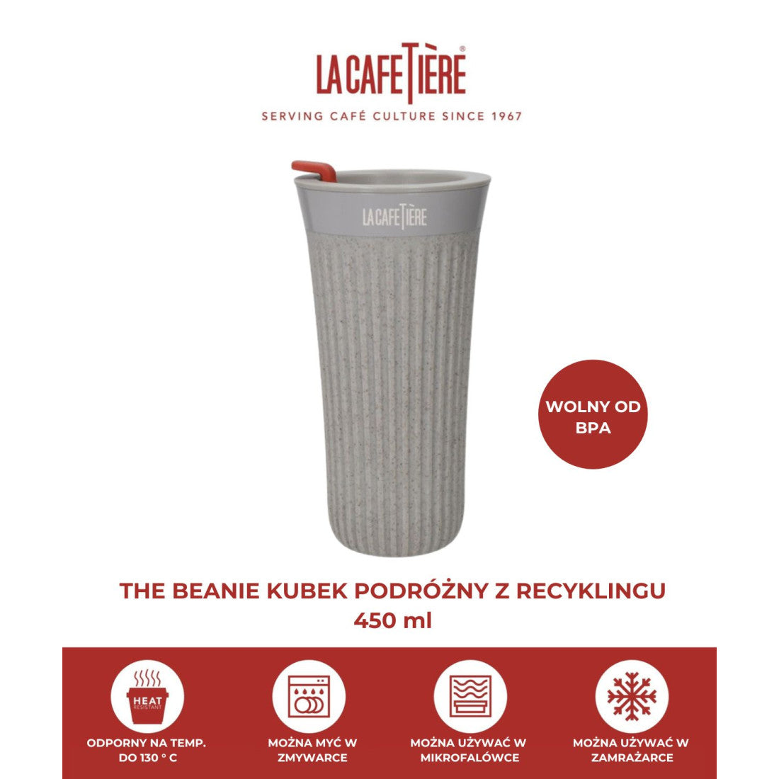 Kubek podróżny wielokrotnego użytku The Beanie La Cafetière – 450 ml – zdjęcie 8