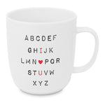 Kubek porcelanowy ABC Love PPD – biały, 400 ml