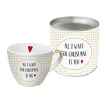 Kubek porcelanowy All i want for Christmas PPD – w ozdobnej puszce, 350 ml