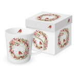 Kubek porcelanowy „Beautiful Christmas” PPD – ptaszek na wieńcu, 400 ml