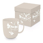 Kubek porcelanowy „Biała Gałązka” PPD – kremowy matowy 400 ml