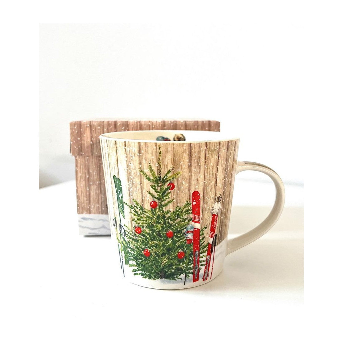 Kubek porcelanowy „Choinka i Narty” PPD – wielokolorowy 350 ml – zdjęcie 2