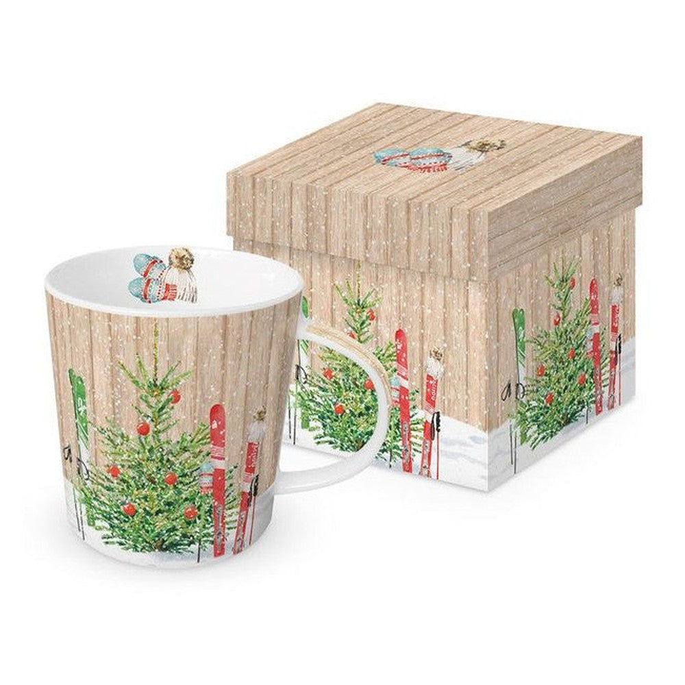 Kubek porcelanowy „Choinka i Narty” PPD – wielokolorowy 350 ml