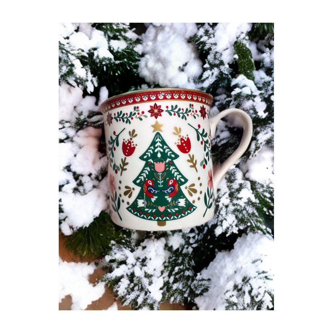 Kubek porcelanowy Christmas Folk Easy Life – Choinka, 300 ml – zdjęcie 2