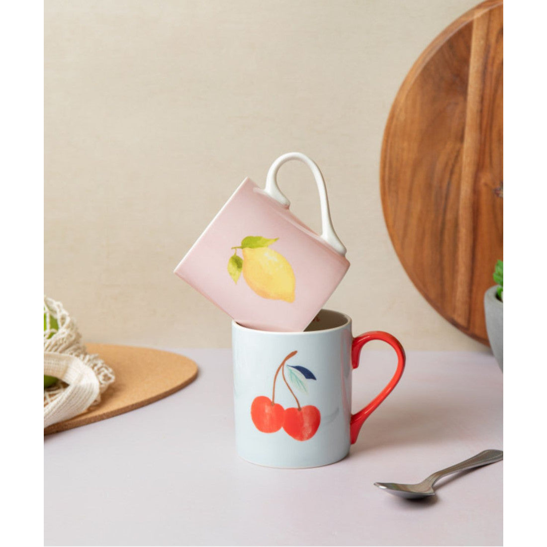 Kubek porcelanowy Cytryna Mikasa – różowy, 280 ml – zdjęcie 2