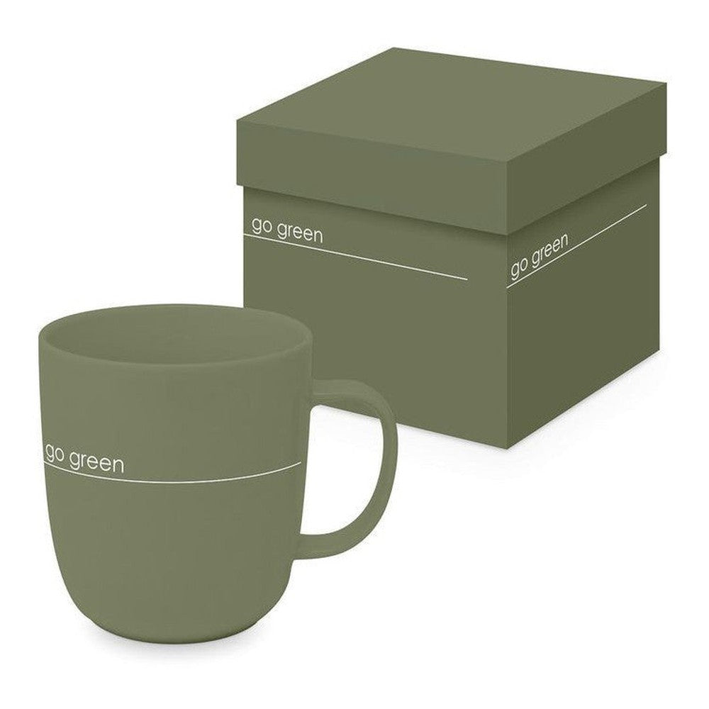 Kubek porcelanowy Czysta Zieleń PPD – w ozdobnym pudełku, zielony 400 ml
