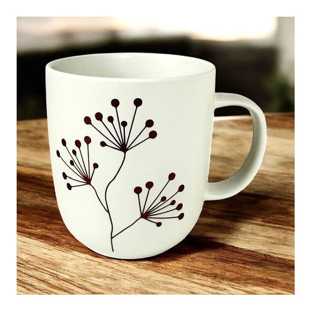 Kubek porcelanowy Czyste Złoto PPD – biały, złoty motyw, 400 ml – zdjęcie 2