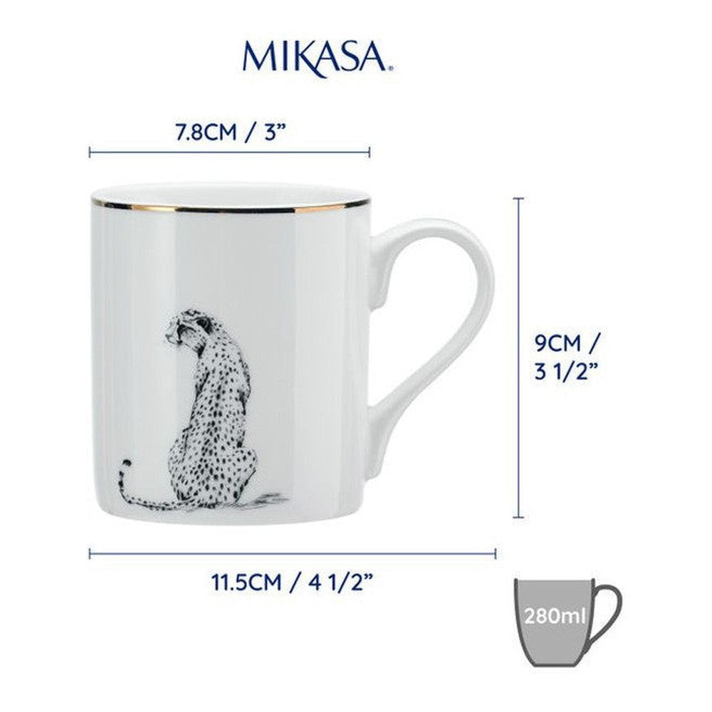 Kubek porcelanowy Gepart Mikasa – biały ze złoconym brzegiem, 280 ml – zdjęcie 6