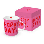Kubek porcelanowy „Happy Heart” PPD – różowy, 400 ml