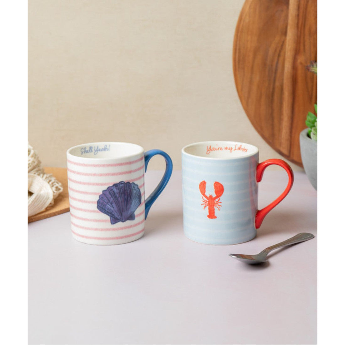 Kubek porcelanowy Homar Mikasa – czerwony, błękitny, 280 ml – zdjęcie 2