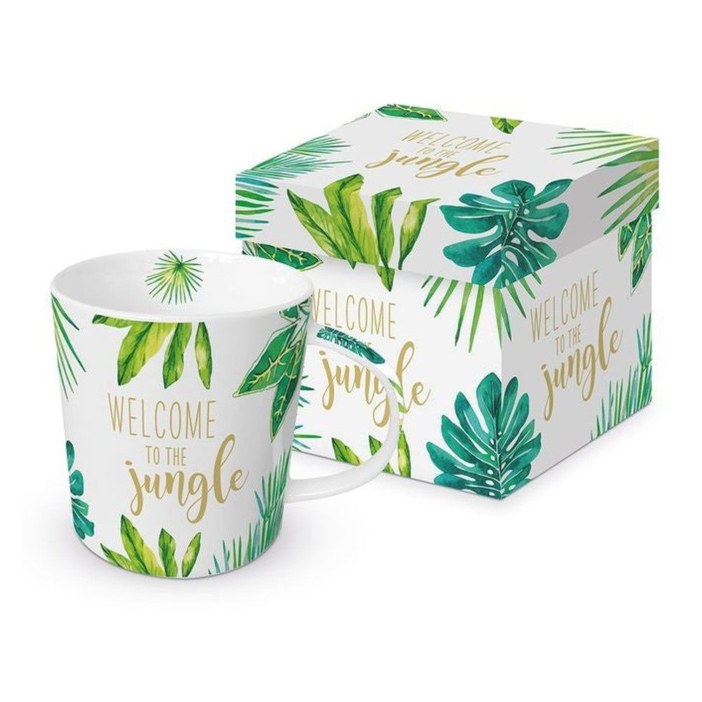 Kubek porcelanowy Jungle PPD – złocony, w pudełku, 350 ml