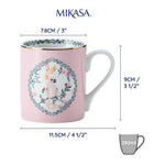 Kubek porcelanowy Kakadu Mikasa – różowy ze złoconym brzegiem, 280 ml – zdjęcie 5