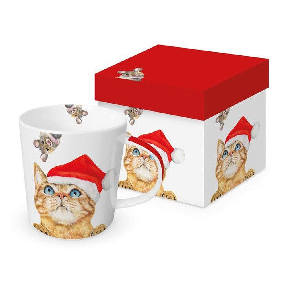 Kubek porcelanowy Kot w Czapce Świętego Mikołaja PPD – 400 ml