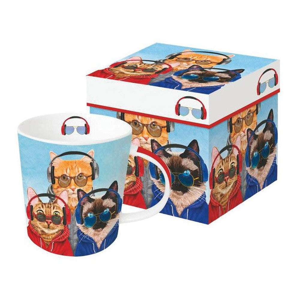Kubek porcelanowy Koty PPD – zrelaksowane koty, 400 ml