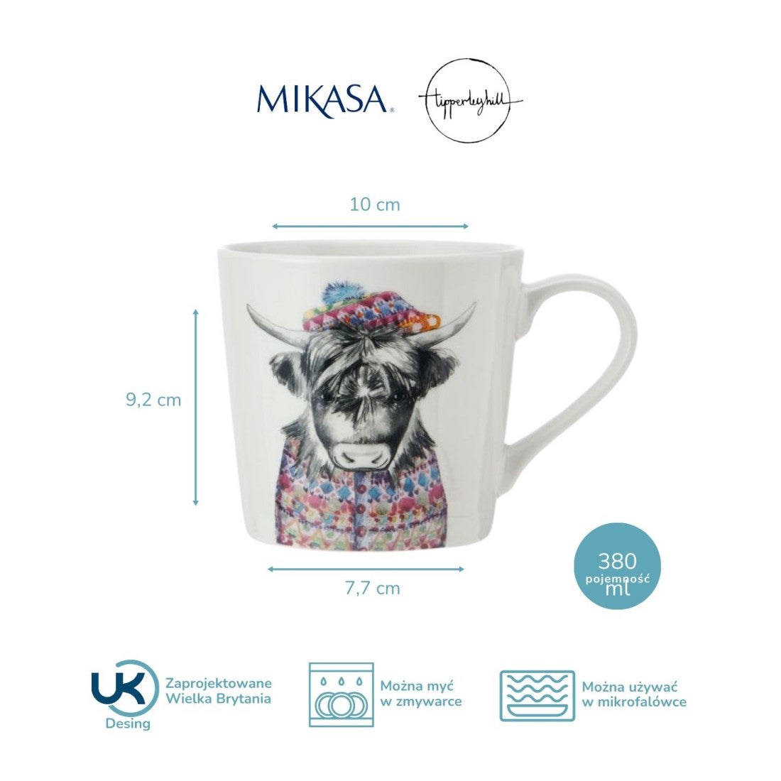 Kubek porcelanowy Krowa Tipperleyhill Mikasa – 380 ml – zdjęcie 7