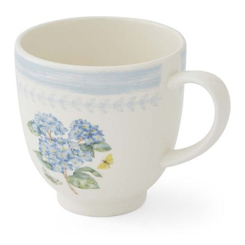 Kubek porcelanowy Kwiaty i Motyle Pimpernel – kremowy, niebieski, 400 ml – zdjęcie 2