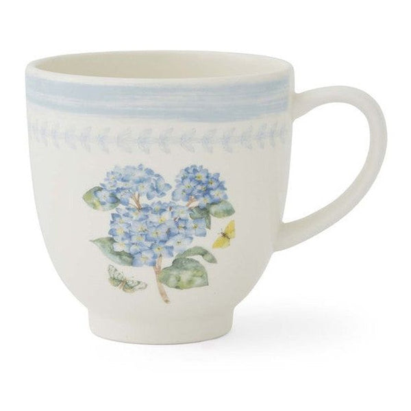 Kubek porcelanowy Kwiaty i Motyle Pimpernel – kremowo-niebieski, 400 ml