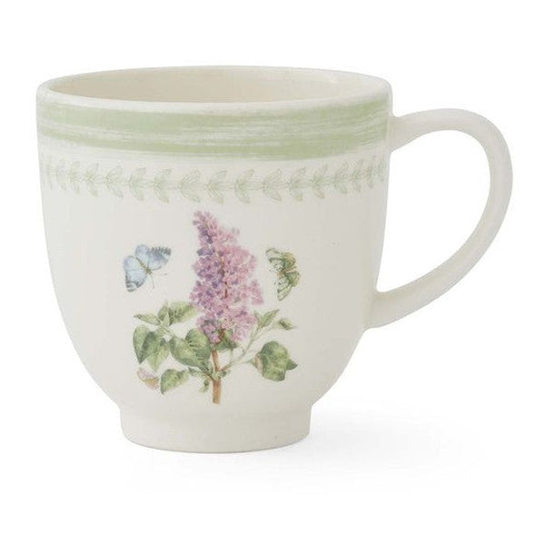 Kubek porcelanowy Kwiaty i Motyle Pimpernel – kremowo-zielony, 400 ml