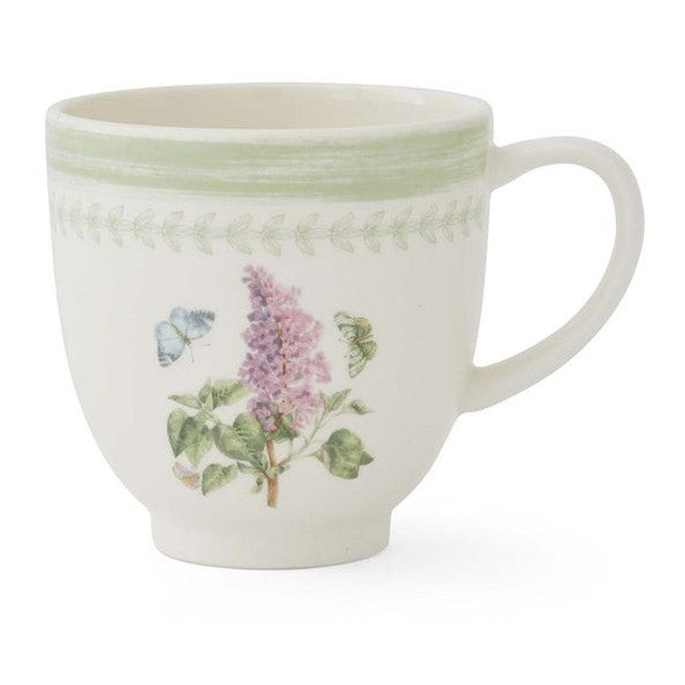 Kubek porcelanowy Kwiaty i Motyle Pimpernel – kremowy, zielony, 400 ml