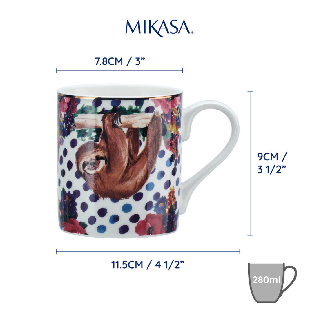 Kubek porcelanowy Leniwiec Wild at Heart Mikasa – 280 ml – zdjęcie 7