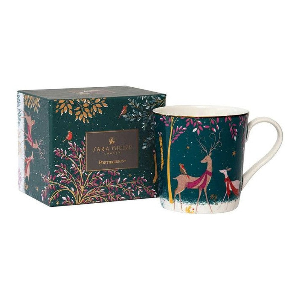 Kubek porcelanowy Leśne Opowieści Portmeirion – Jelonki, w ozdobnym pudełku, 320 ml