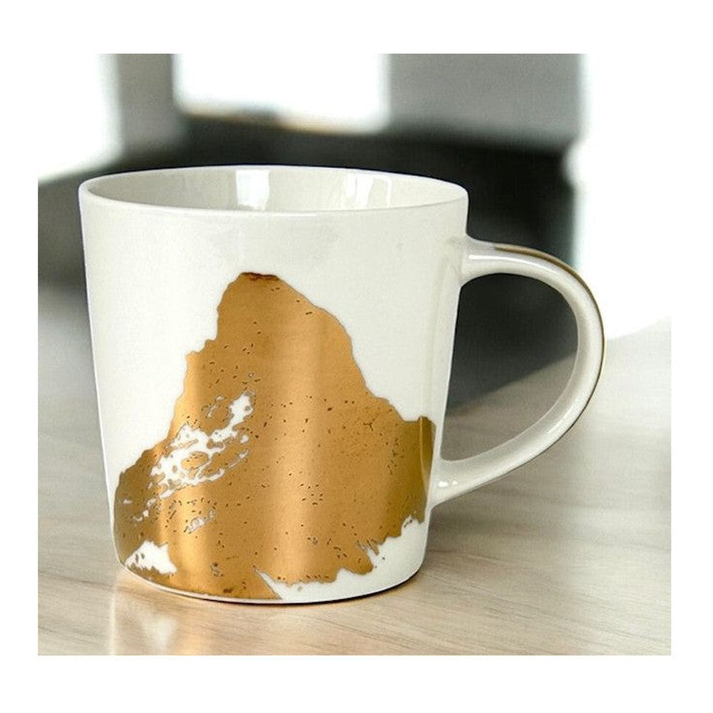 Kubek porcelanowy Matterhorn Góra PPD – złoty, 350 ml – zdjęcie 2