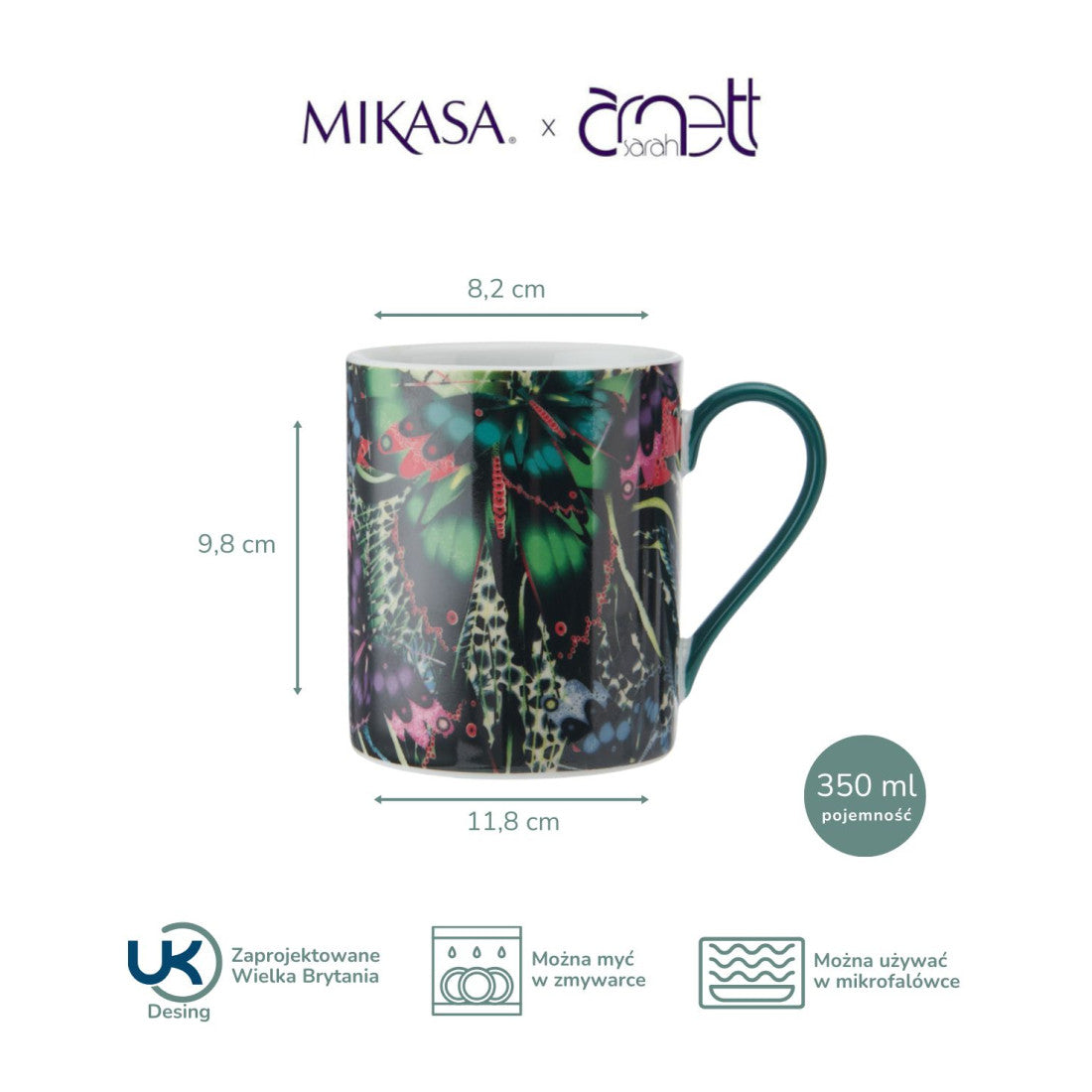 Kubek porcelanowy Motyl Sarah Arnett Mikasa – 350 ml – zdjęcie 8