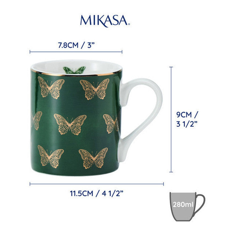 Kubek porcelanowy Motyle Mikasa – zielony, 280 ml – zdjęcie 8