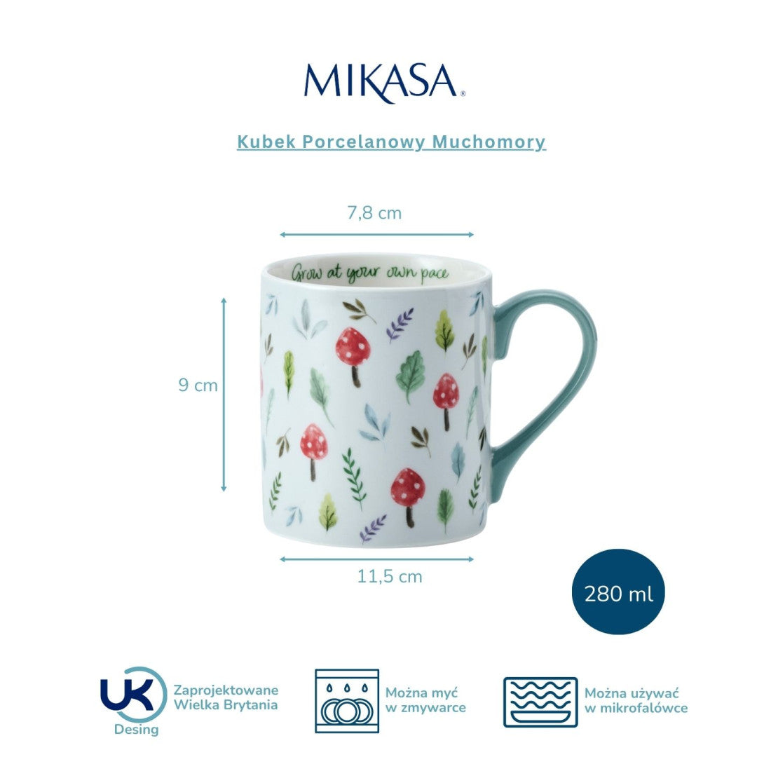 Kubek porcelanowy Muchomory Mikasa – 280 ml – zdjęcie 5