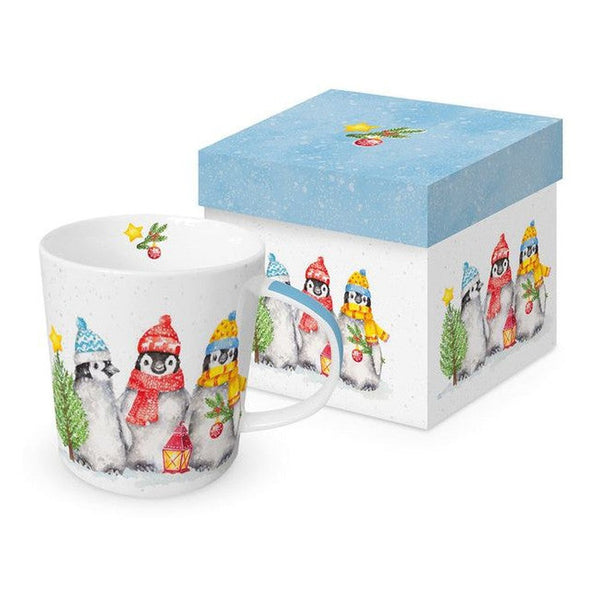Kubek porcelanowy Pingwiny PPD – świąteczny motyw, 400 ml