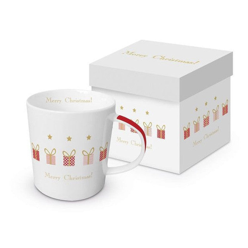 Kubek porcelanowy Prezenty PPD – biały, czerwony, złoty, 350 ml