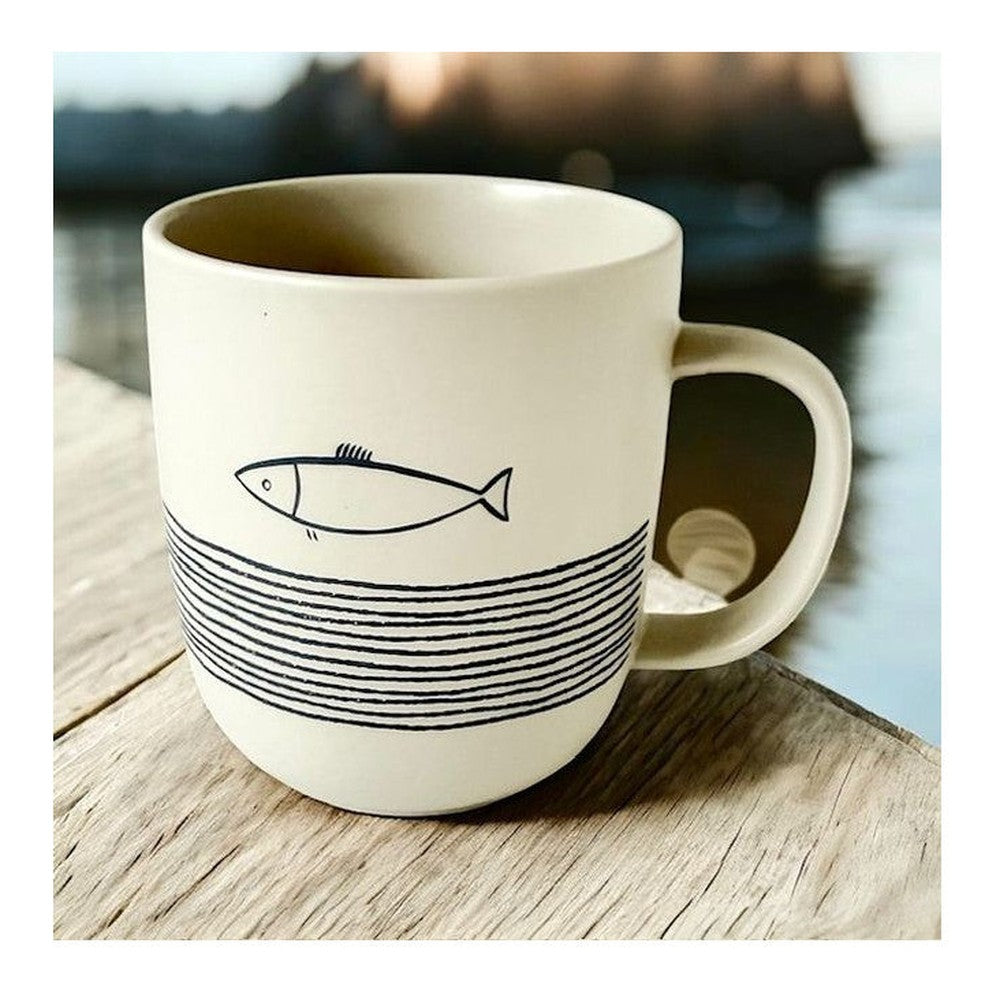 Kubek porcelanowy Ryba & Fale PPD – złamana biel, 400 ml – zdjęcie 3