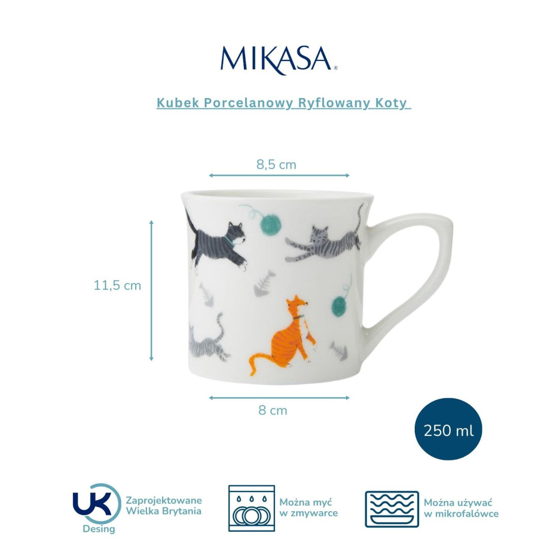Kubek porcelanowy Ryflowany Koty Mikasa – 250 ml – zdjęcie 7