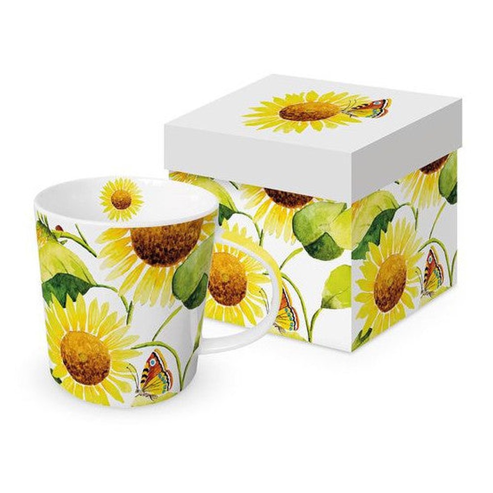 Kubek porcelanowy Słoneczniki PPD – w ozdobnym pudełku, 350 ml