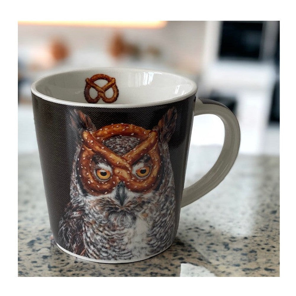Kubek porcelanowy „Sowa z Precelkiem” PPD – wielokolorowy 350 ml – zdjęcie 2