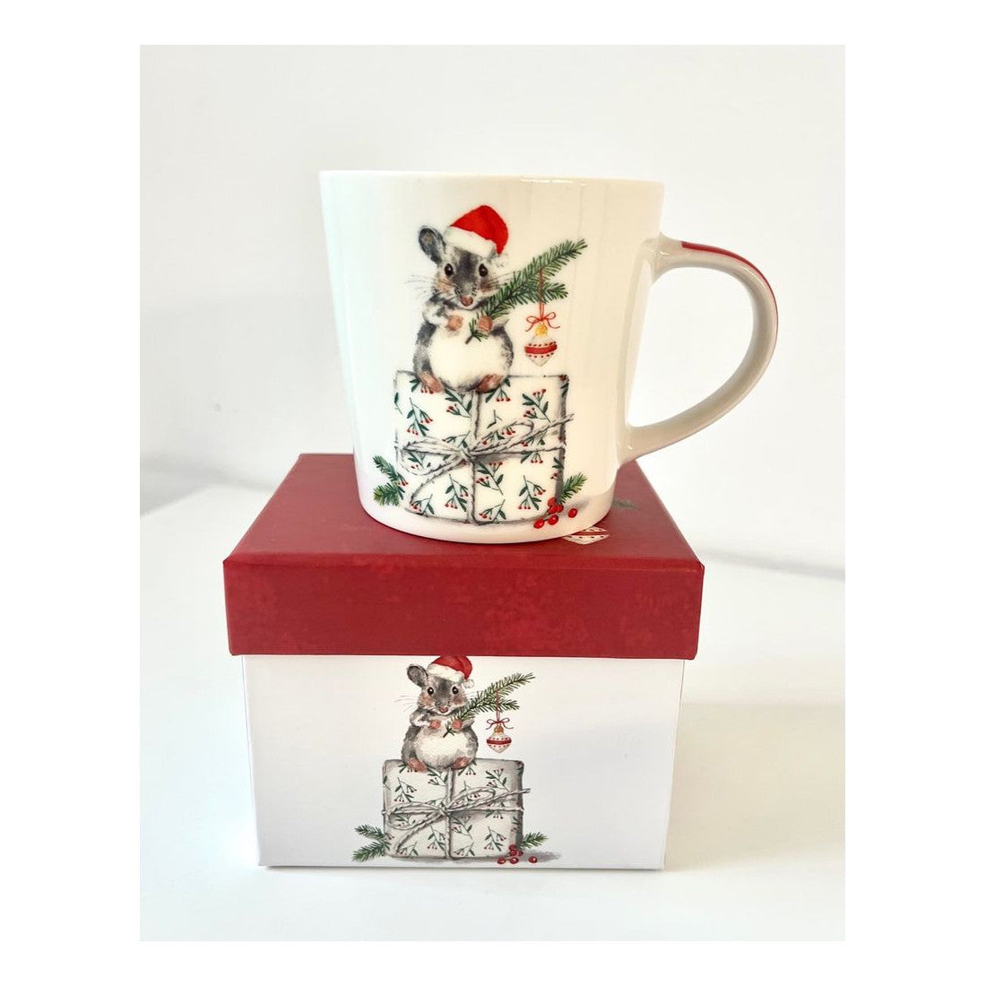 Kubek porcelanowy Świąteczna Myszka PPD – wielokolorowy 350 ml – zdjęcie 3