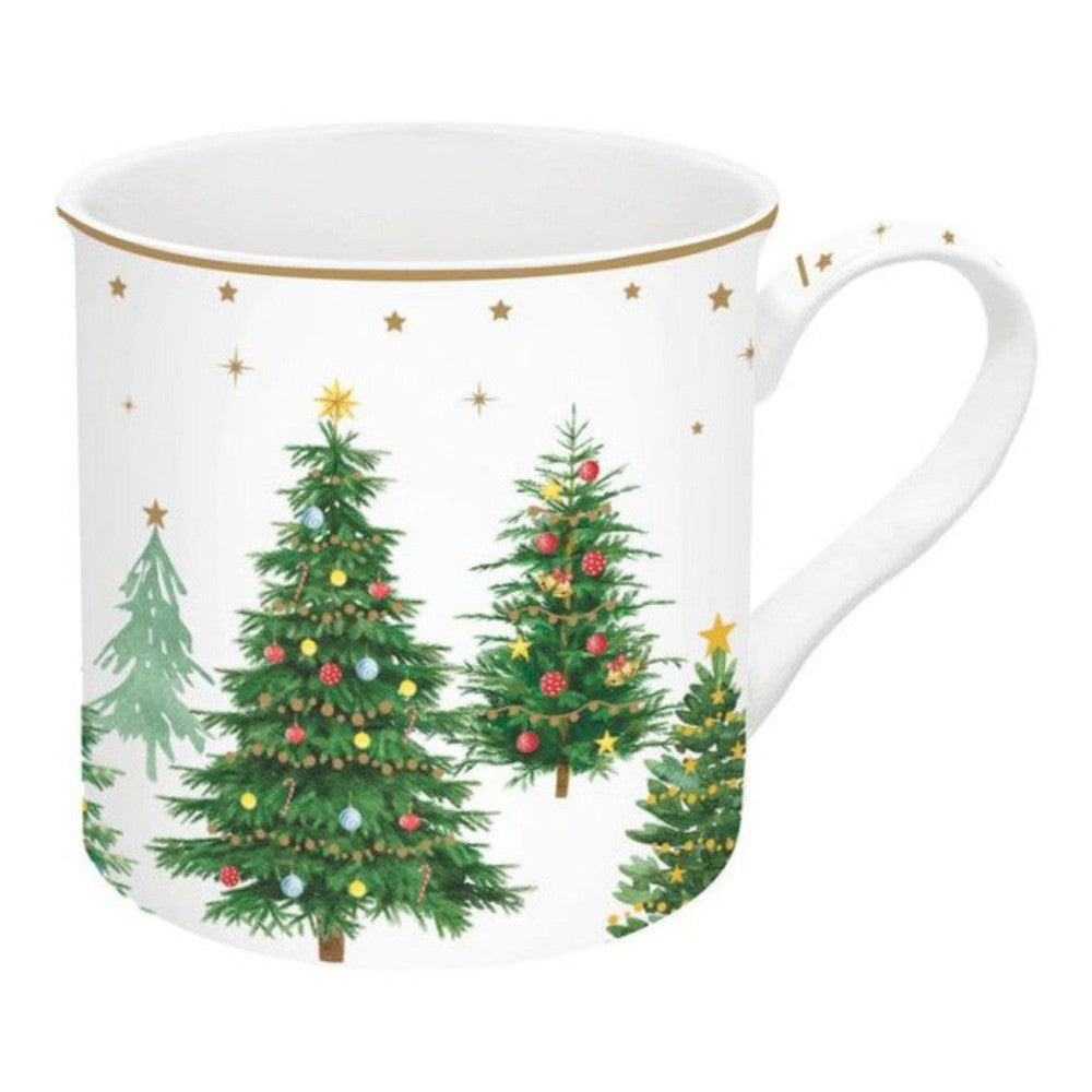 Kubek porcelanowy Świąteczne choinki Easy Life – Festive Trees, 300 ml