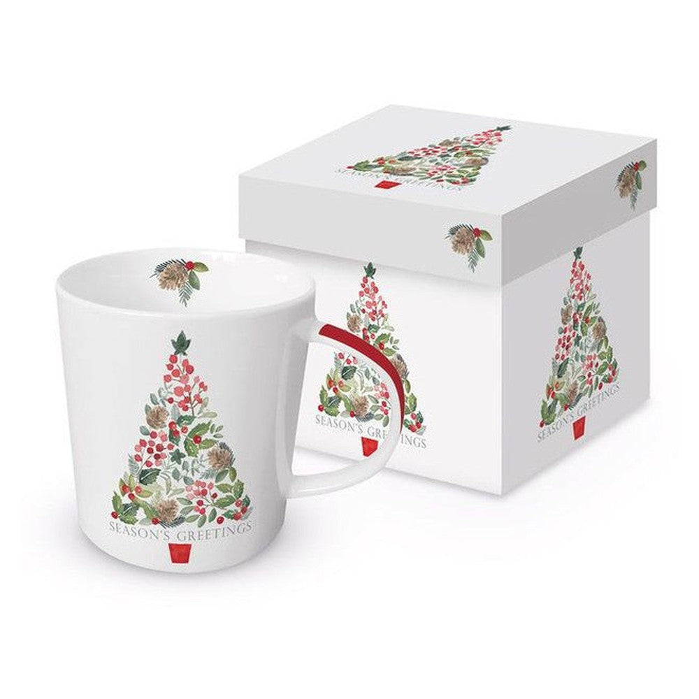 Kubek porcelanowy „Świąteczne Pozdrowienia” PPD – biały 350 ml