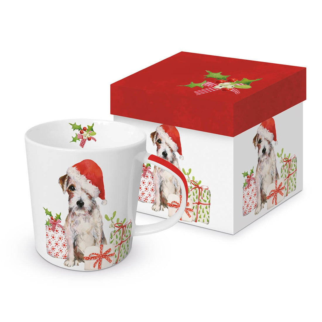 Kubek porcelanowy Świąteczny Pies PPD – wielokolorowy, 350 ml