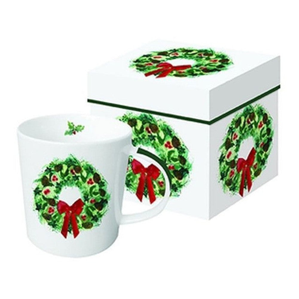 Kubek porcelanowy Świąteczny Wieniec PPD – wielokolorowy, 350 ml – zdjęcie 2