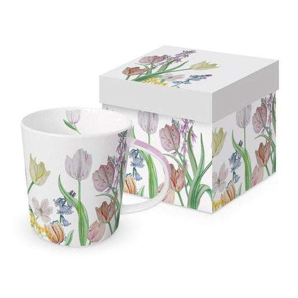 Kubek porcelanowy Tulipany PPD – w ozdobnym pudełku, 350 ml