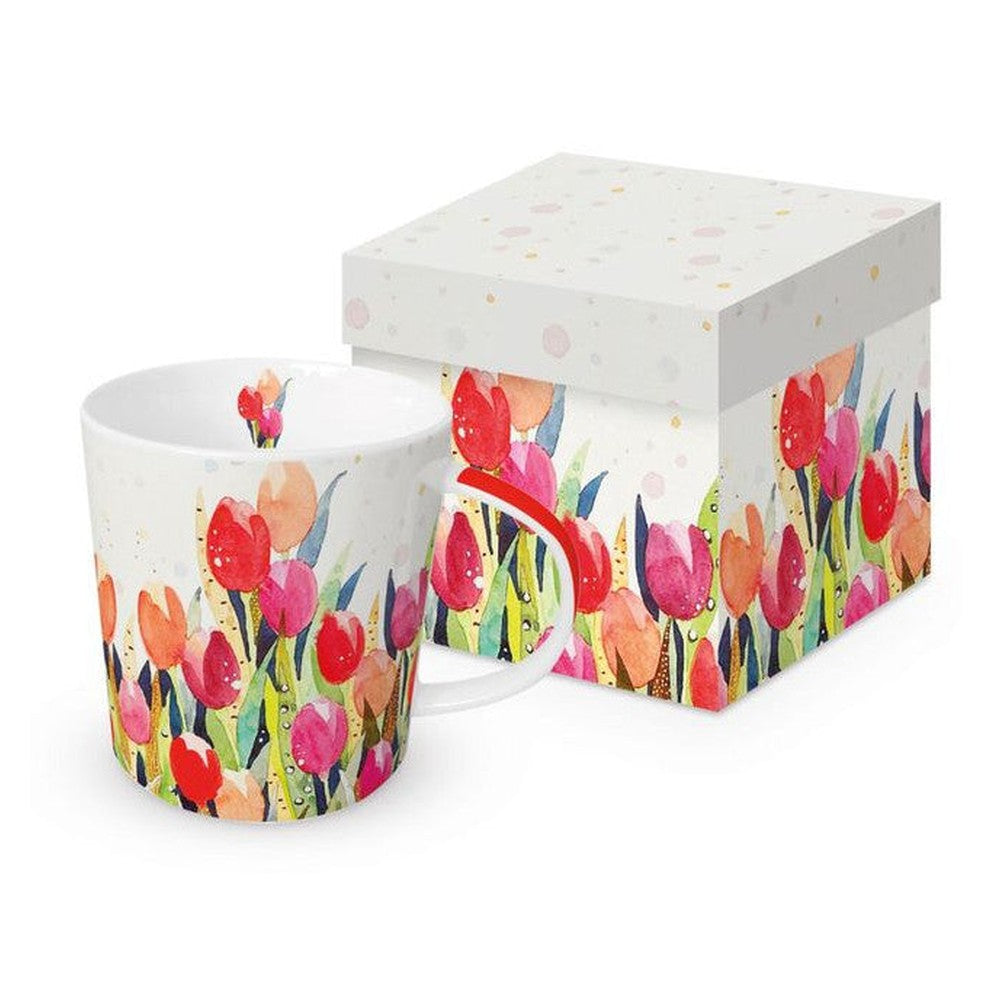 Kubek porcelanowy Tulipany PPD – wielokolorowy 400 ml