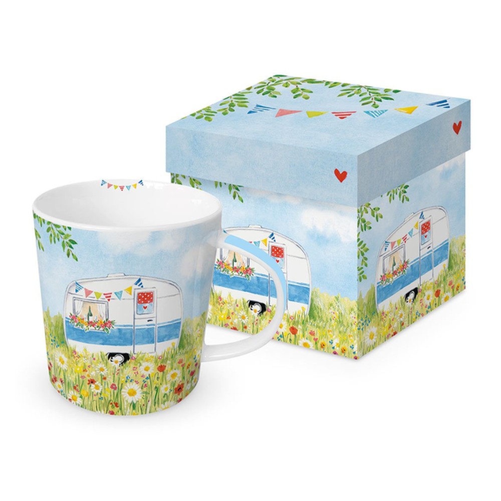 Kubek porcelanowy Wesoły Camping PPD – wielokolorowy, 350 ml