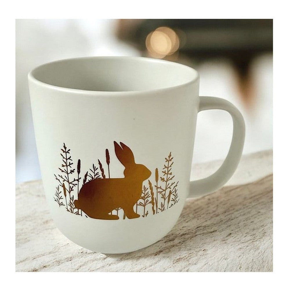 Kubek porcelanowy Wielkanocny Złoty Zając PPD – biało-złoty 400 ml – zdjęcie 3